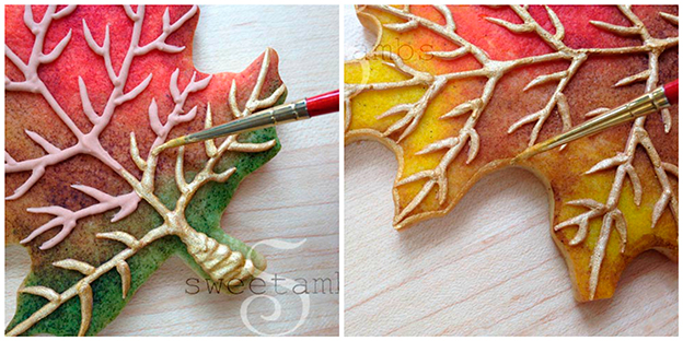 Cómo decorar con glasa unas sofisticadas hojas de Otoño