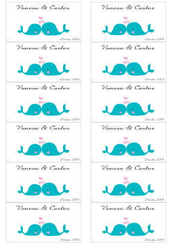 Obleas decoradas para galletas Amor de ballenas | Galletea
