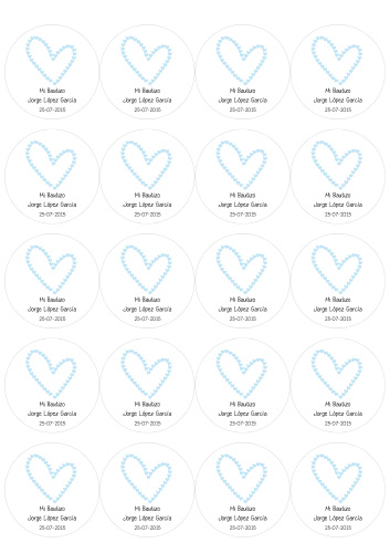 Obleas decoradas para galletas Corazón Azul | Galletea