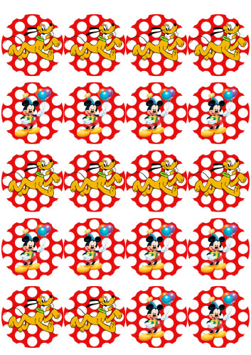 Obleas decoradas para galletas Mickey y Pluto | Galletea