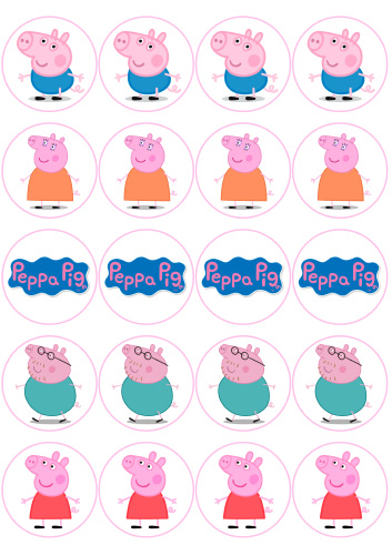 Obleas decoradas para galletas Pepa Pig | Galletea