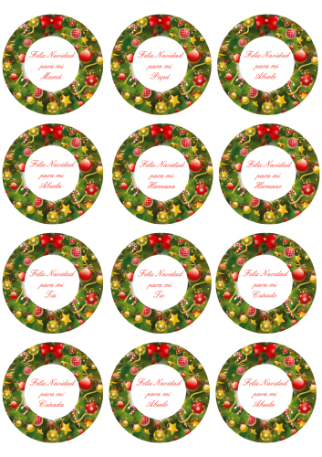 Obleas decoradas para galletas Felicita a la familia | Galletea