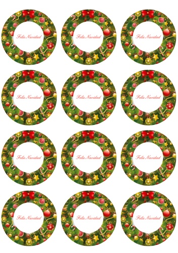 Obleas decoradas para galletas Feliz Navidad | Galletea