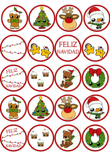 Obleas decoradas para galletas Navidad Divertida | Galletea