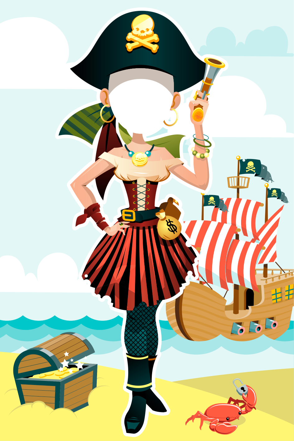 Galletas con Foto - Pirata Mujer | Galletea